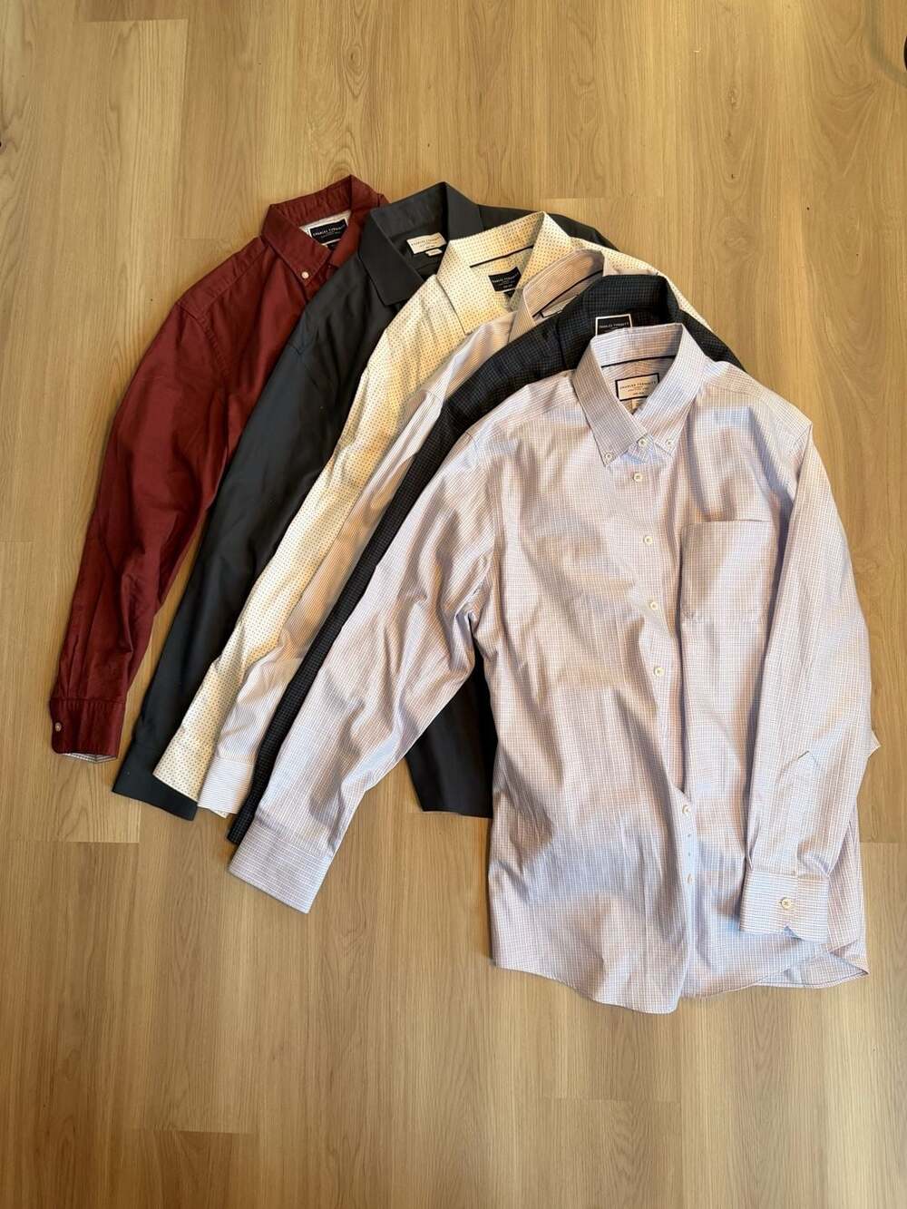 Charles Tyrwhitt BUNDLE OF 6 Men's Slim Button-Down Dress Shirt, Size large